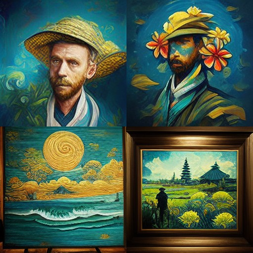 Van Gogh AI artificial intelligence creating Bali photos