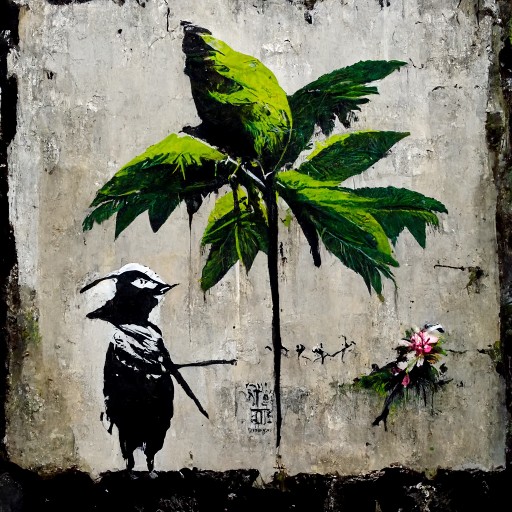 Banksy AI painting Bali artificial intelligence bot